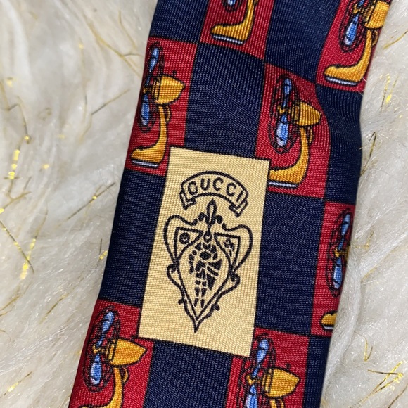 GUCCI Vintage Desk Fan Print Tie - Picture 4 of 5